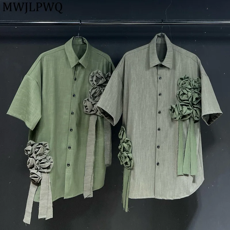 MWJLPWQ High Street Flower Lace Up Design Short Sleeve Shirt Men Elegant Lapel Unisex Loose Casual Green Tops 2025 New 11649
MWJLPWQ High Street Flower Lace Up Design Short Sleeve Shirt Men Elegant Lapel Unisex Loose Casual Green Tops 2025 New 11649