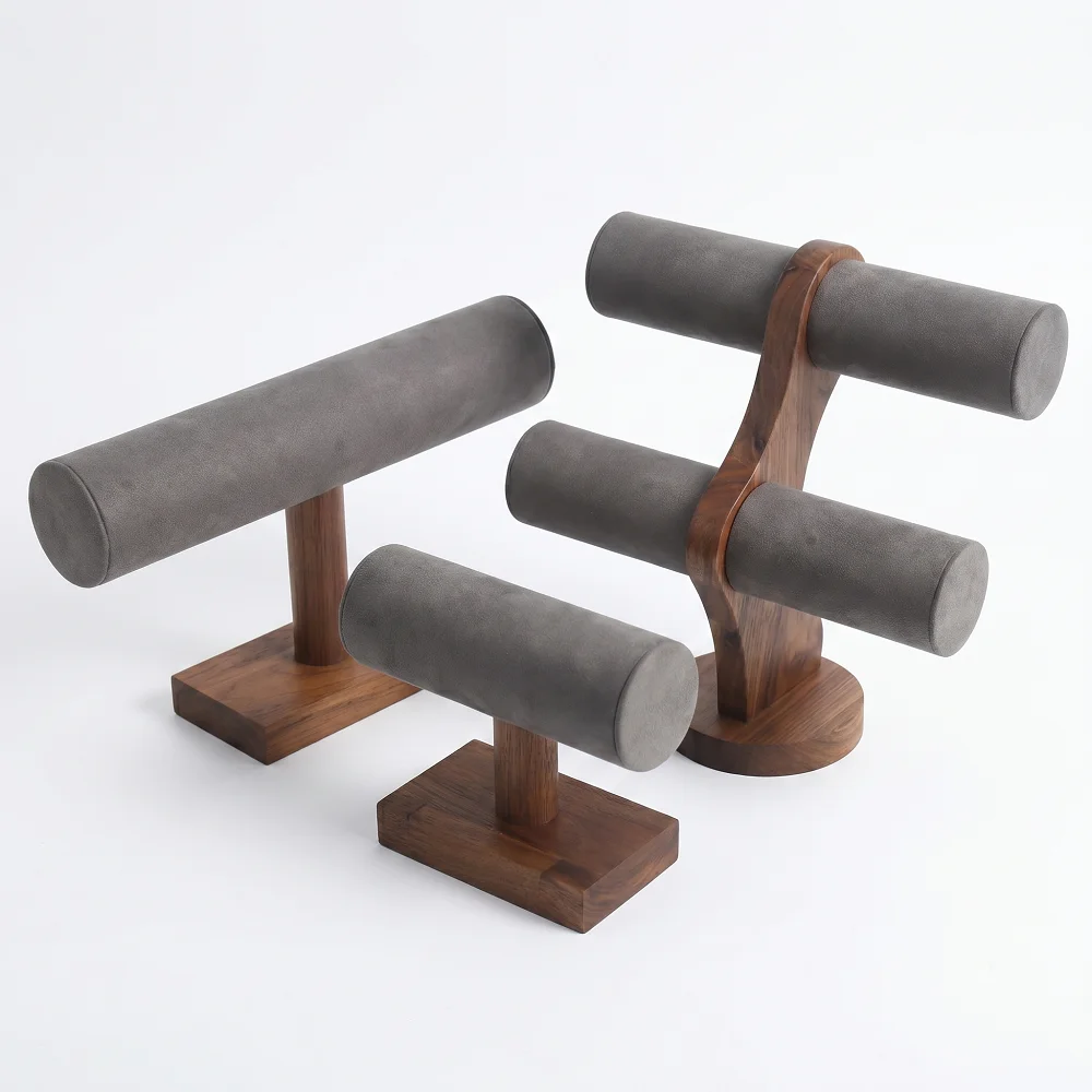 Solid Walnut Wood Velvet T Bar Bracelet Watch Display Stand Single Double Tier Jewelry Holder Rack For Bangle Chain Wristwatch
Solid Walnut Wood Velvet T Bar Bracelet Watch Display Stand Single Double Tier Jewelry Holder Rack For Bangle Chain Wristwatch
