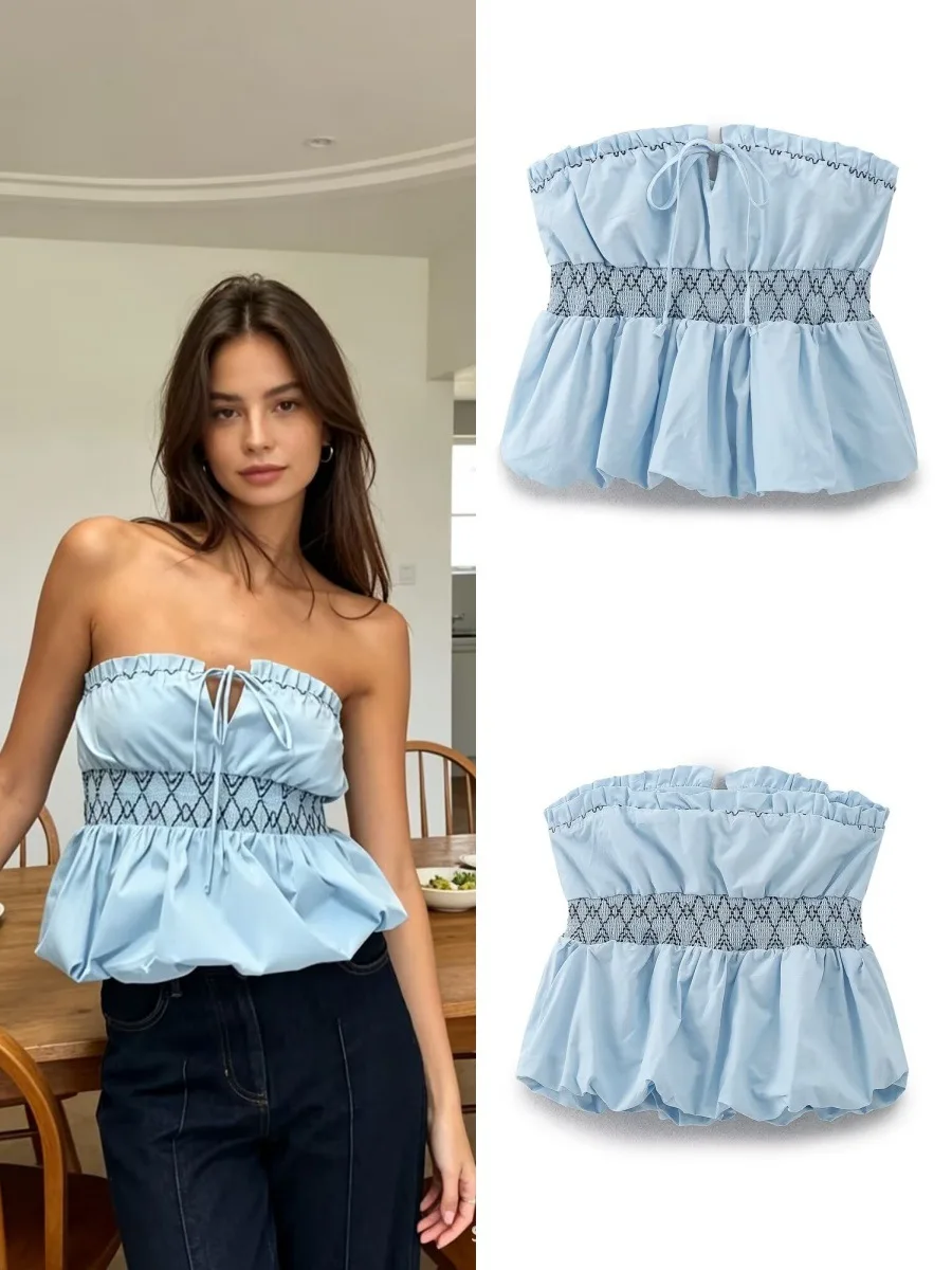 Summer New Women Cute Sexy Beach Straples Shirts Lace-up Backless Blouses Female Fashion Holiday Tube Tops
Summer New Women Cute Sexy Beach Straples Shirts Lace-up Backless Blouses Female Fashion Holiday Tube Tops