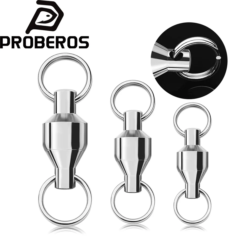 PROBEROS 10pcs/bag Ball Bearing Swivel Heavy Duty Trolling Swivel Stainless Steel Fishing Connector for Slow Pitch Jigging
PROBEROS 10pcs/bag Ball Bearing Swivel Heavy Duty Trolling Swivel Stainless Steel Fishing Connector for Slow Pitch Jigging