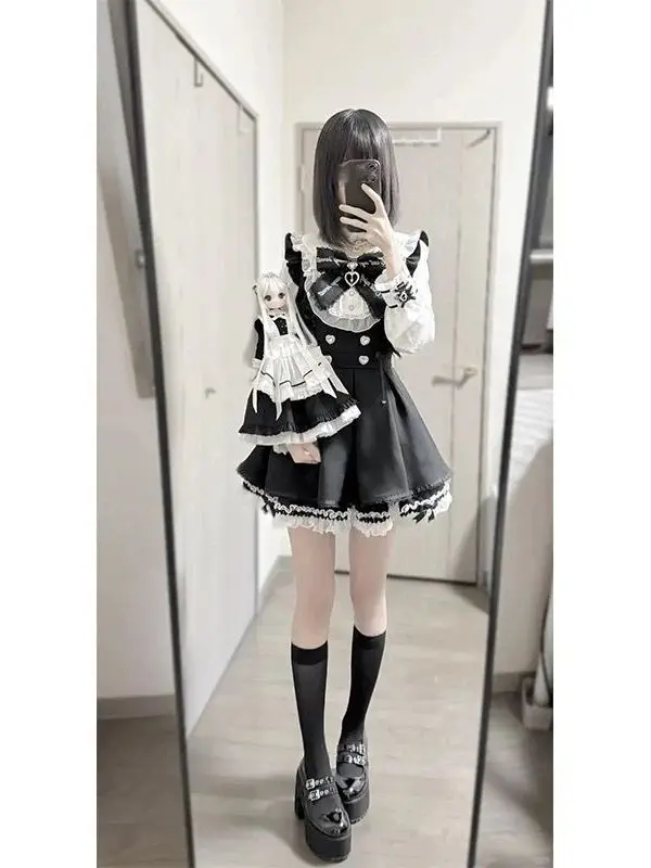 Lolita Maid Set Skirt Cute Girl Cake Lace Dress Two Piece Set Women Early Autumn Japanese Style Long Sleeve round Neck Fit Body
Lolita Maid Set Skirt Cute Girl Cake Lace Dress Two Piece Set Women Early Autumn Japanese Style Long Sleeve round Neck Fit Body
