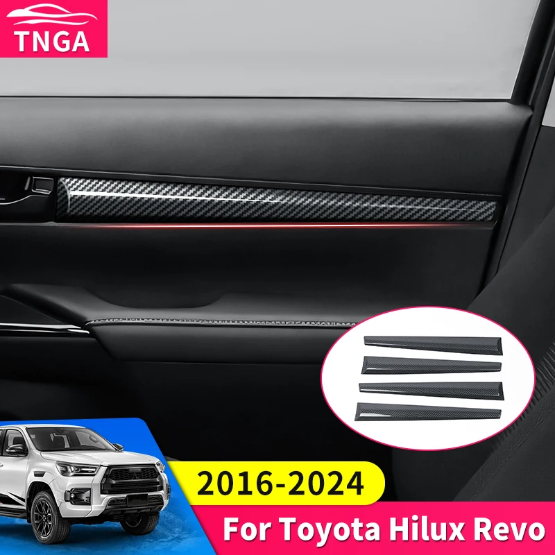 For Toyota 2016-2024 Hilux Revo Pickup Truck Inner Door Trim Decoration Strip Carbon Fiber Pattern 4PCS Car Interior Accessories
For Toyota 2016-2024 Hilux Revo Pickup Truck Inner Door Trim Decoration Strip Carbon Fiber Pattern 4PCS Car Interior Accessories