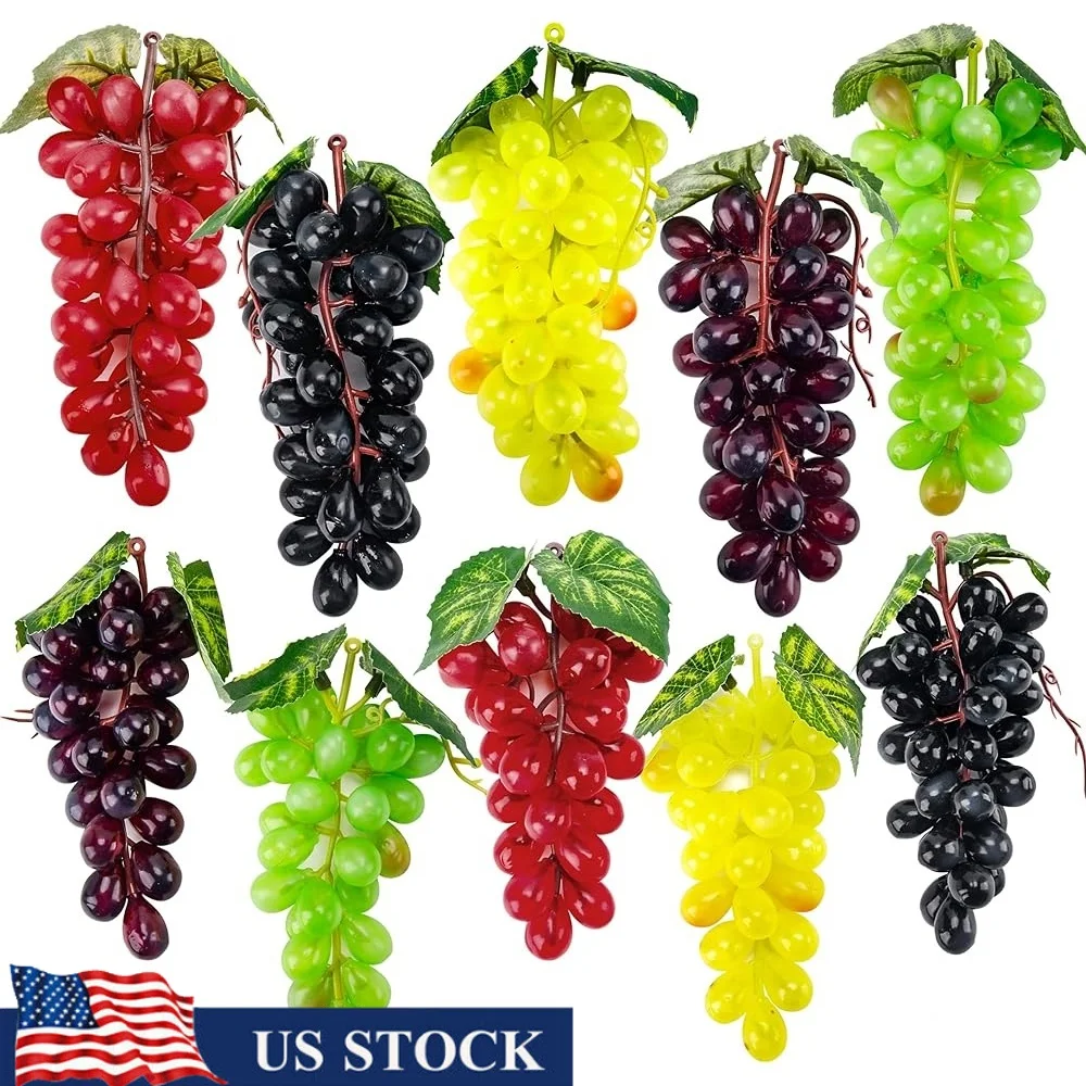 10 Bunches Fake Grapes Artificial Decorative Clusters Lifelike Rubber Fruit Kitchen Home Decor Wedding Party Display
10 Bunches Fake Grapes Artificial Decorative Clusters Lifelike Rubber Fruit Kitchen Home Decor Wedding Party Display