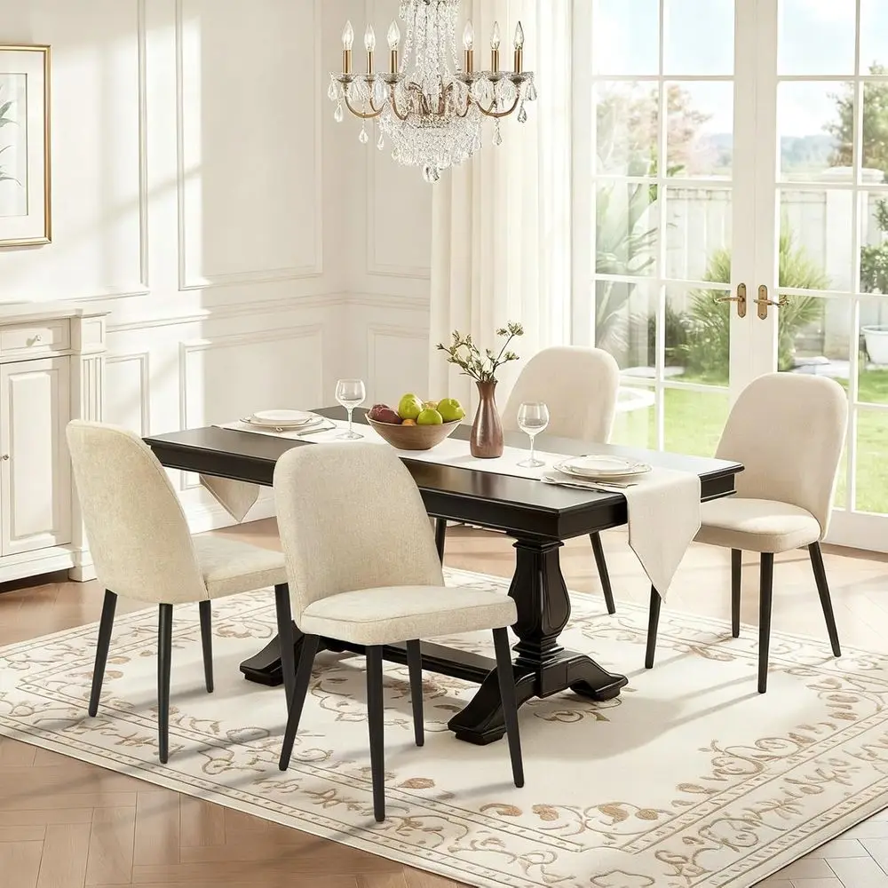 Set of 4 Chenille Fabric Upholstered Dining Chairs with Deep Seat and Metal Legs, Suitable for Home, Restaurant, Hotel, Beige
Set of 4 Chenille Fabric Upholstered Dining Chairs with Deep Seat and Metal Legs, Suitable for Home, Restaurant, Hotel, Beige