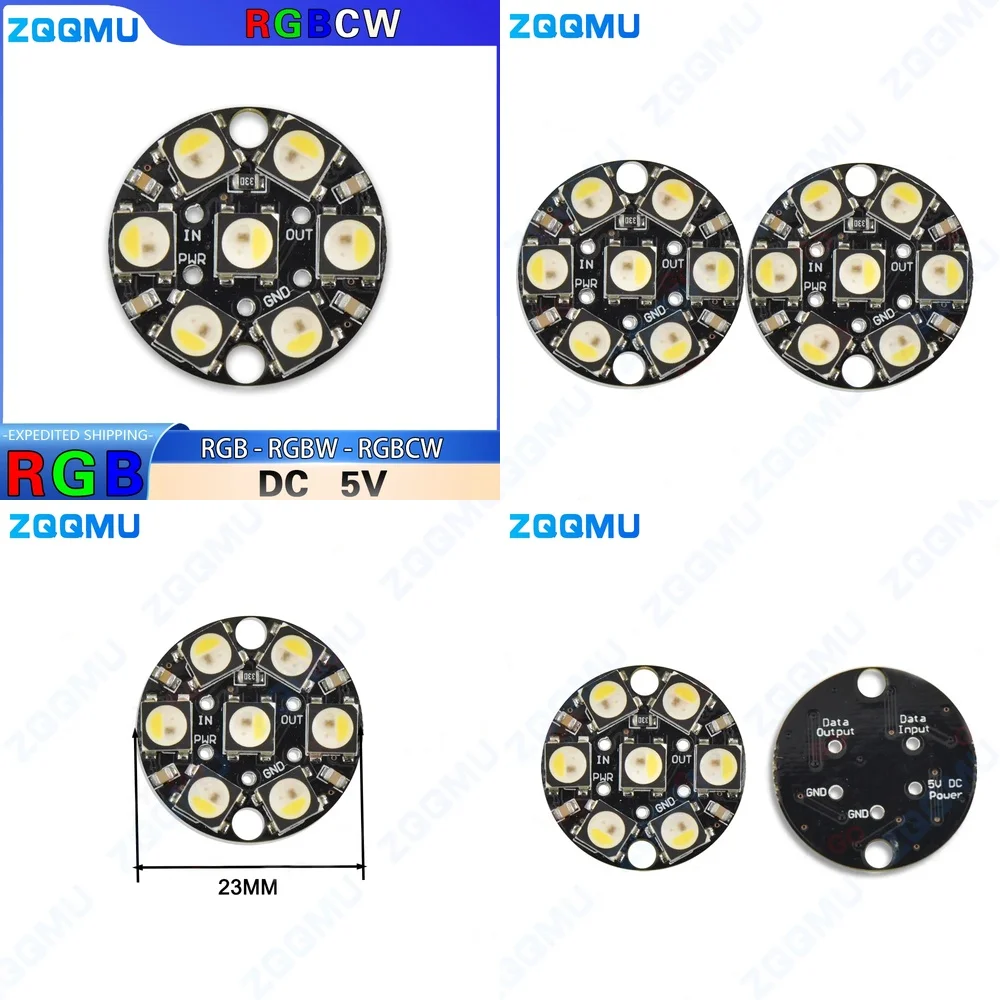 RGB RGBW RGBWW White Warm White 7 Light Single Point Individual Control Ring LED Module DC5V for Arduino Smart Home Decoration