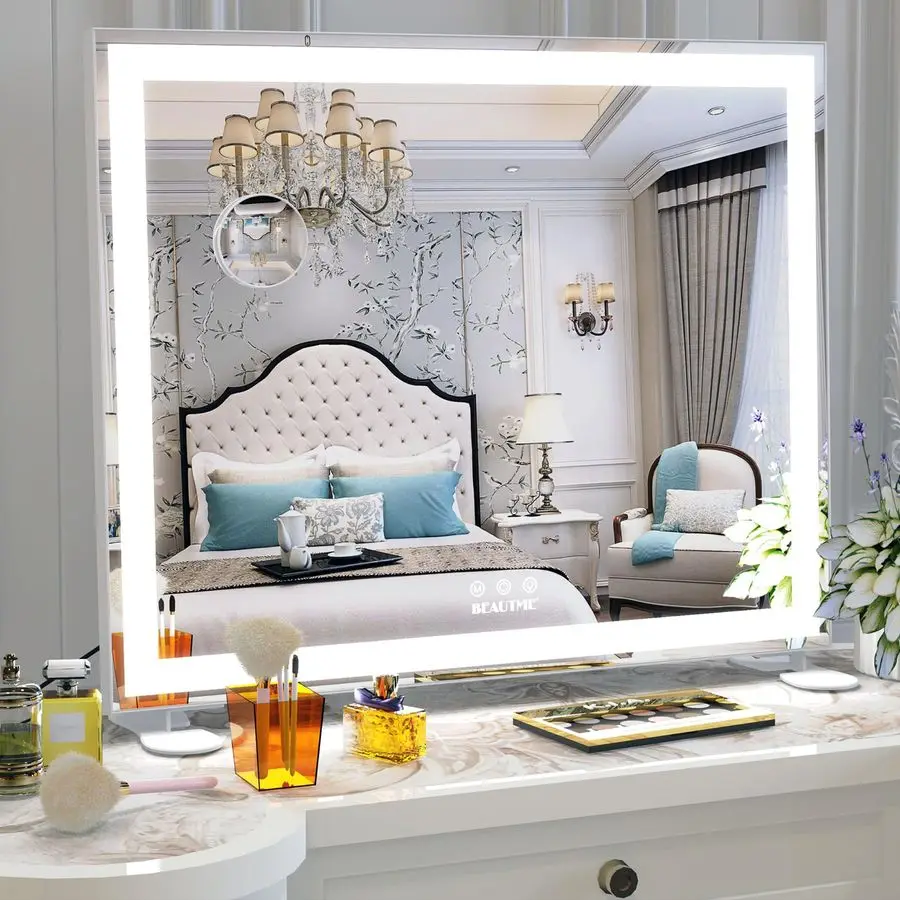 Зеркало для макияжа с подсветкой для стола, голливудское зеркало с подсветкой для гардеробной и спальни, большое настольное зеркало 6005
Зеркало для макияжа с подсветкой для стола, голливудское зеркало с подсветкой для гардеробной и спальни, большое настольное зеркало 6005
