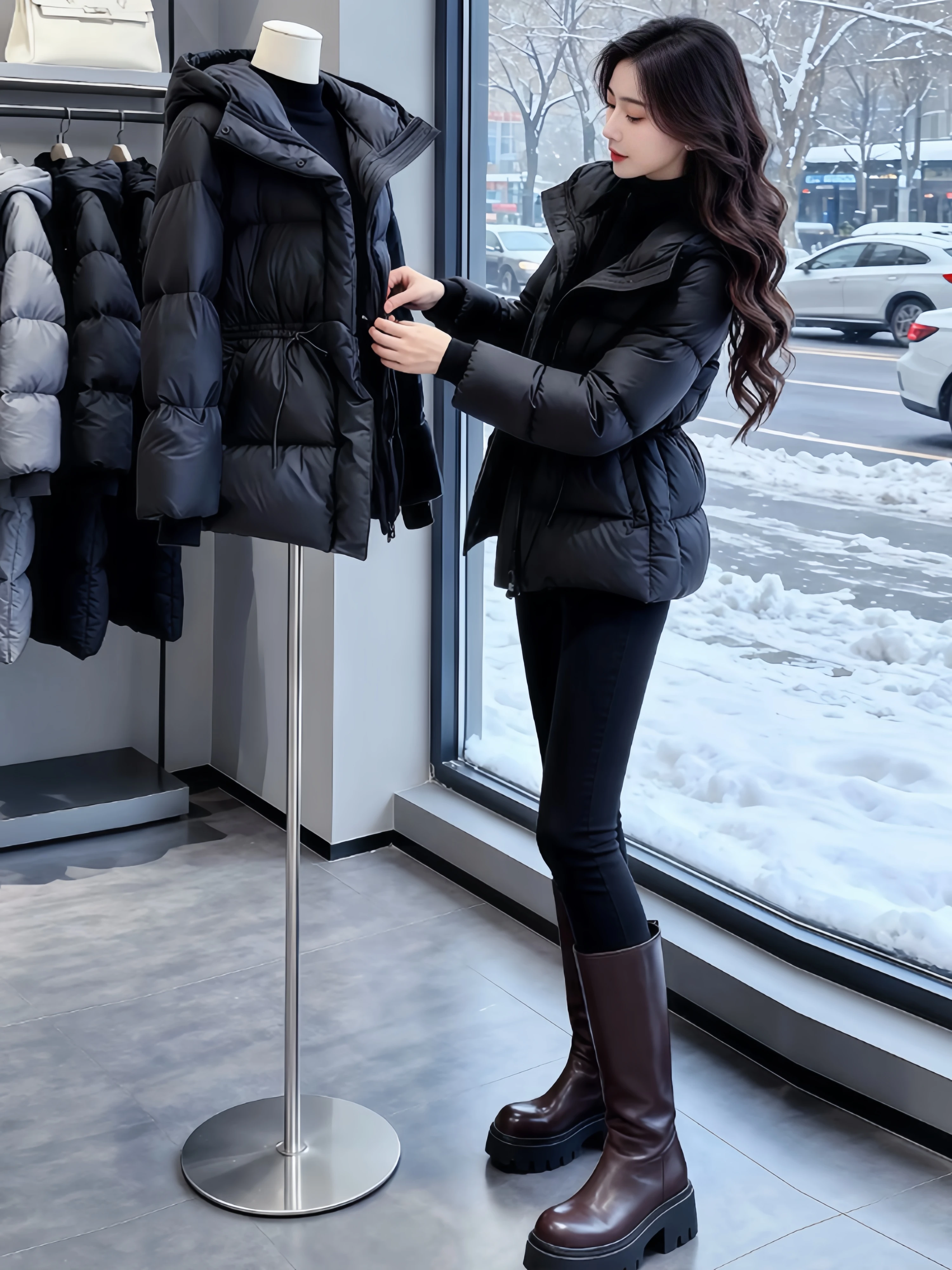 Elegant Hooded Waist-Cinching Bread Coat Women's Winter New Korean Design Cotton Jacket Outerwear Fashionable Commute Style
Elegant Hooded Waist-Cinching Bread Coat Women's Winter New Korean Design Cotton Jacket Outerwear Fashionable Commute Style
