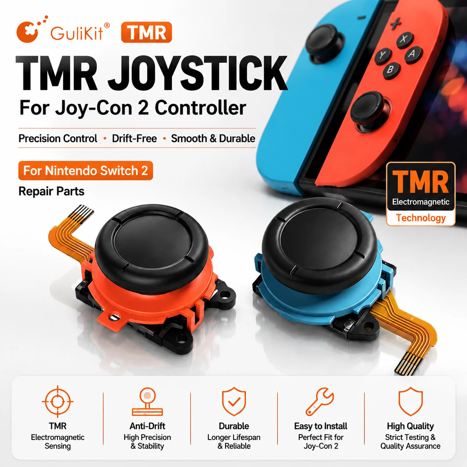 GuliKit TMR Joystick for JoyCon 2 No Drifting Stick for Nintendo Swicth 2 Model Game Console Repair Replacement
GuliKit TMR Joystick for JoyCon 2 No Drifting Stick for Nintendo Swicth 2 Model Game Console Repair Replacement