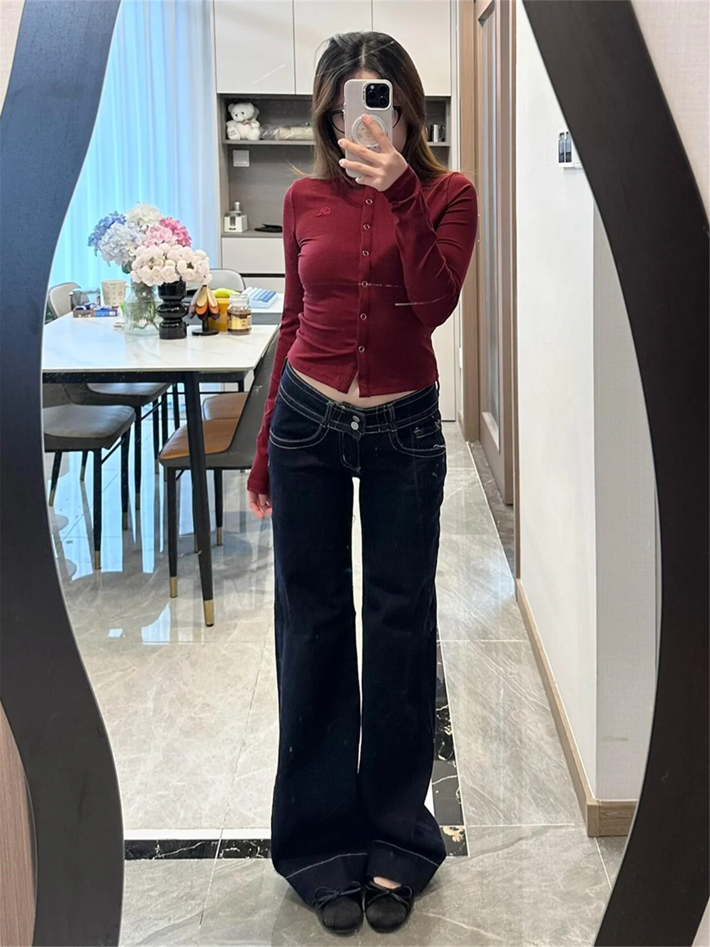 American Style Low Waist Bell Bottom Jeans Women's Extended Length Slimming High Waist Wide Leg Pants Casual Cotton Denim
American Style Low Waist Bell Bottom Jeans Women's Extended Length Slimming High Waist Wide Leg Pants Casual Cotton Denim