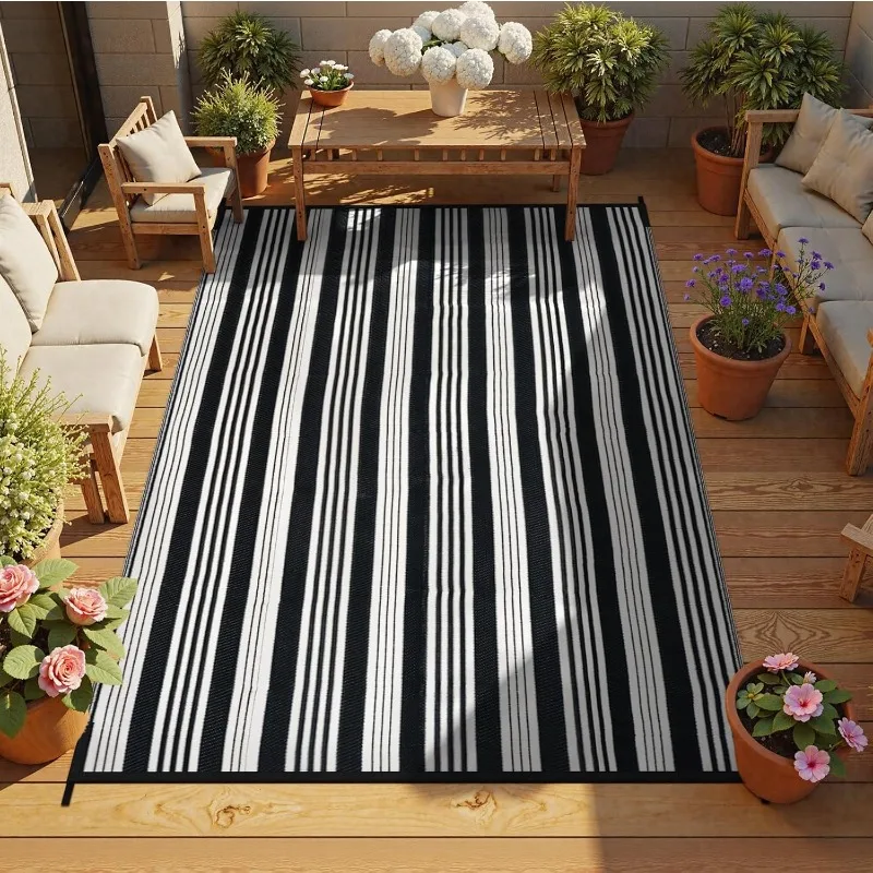 Outdoor Rug Waterproof for Patio Clearance Black and White Camping Rug 8x10 Plastic Straw Striped Floor Carpet for
Outdoor Rug Waterproof for Patio Clearance Black and White Camping Rug 8x10 Plastic Straw Striped Floor Carpet for