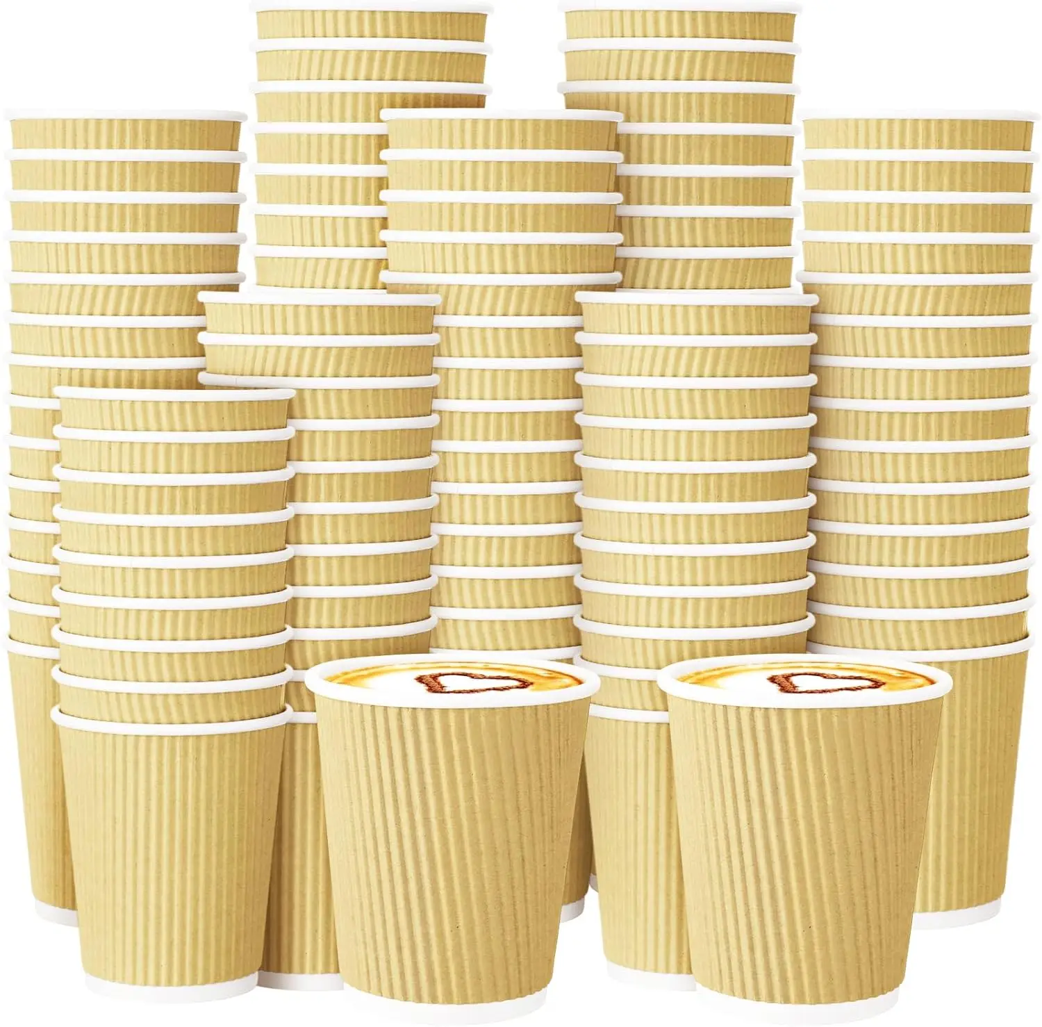 200 Pack 8 oz Disposable Coffee Cups Insulated Corrugated Paper Coffee Cups for Hot Drinks or Cold Beverages Ripple Cup
200 Pack 8 oz Disposable Coffee Cups Insulated Corrugated Paper Coffee Cups for Hot Drinks or Cold Beverages Ripple Cup