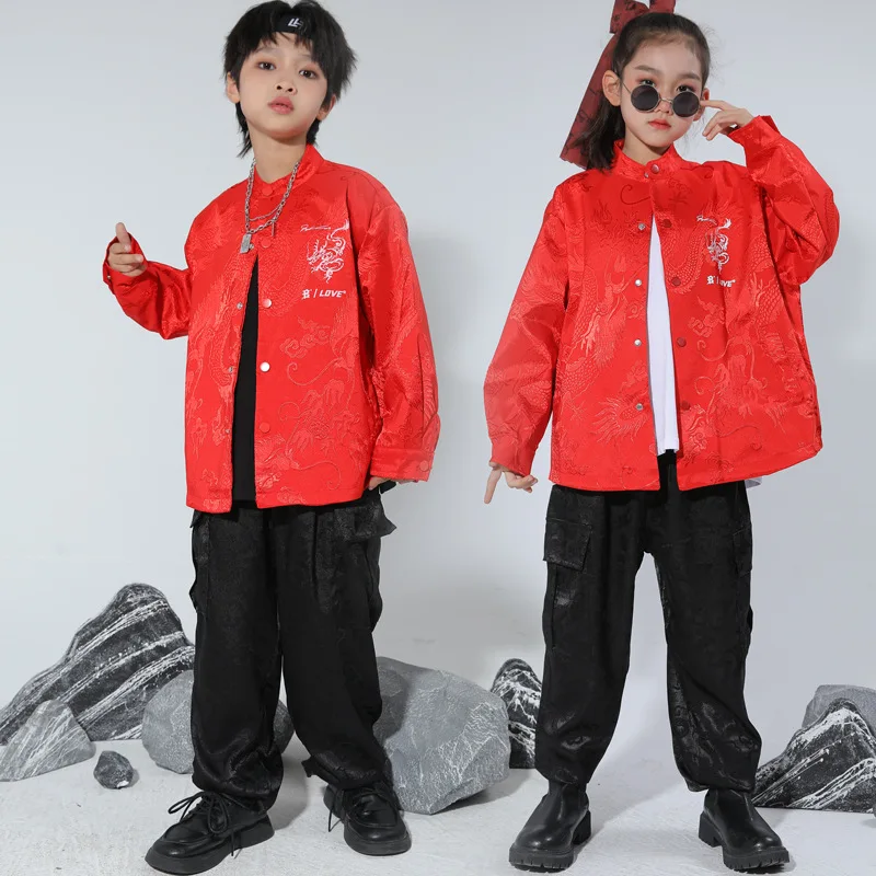 Children's costumes Chinese style red men's and women's hip-hop performance costumes Drum sets Children's street dance clothes
Children's costumes Chinese style red men's and women's hip-hop performance costumes Drum sets Children's street dance clothes