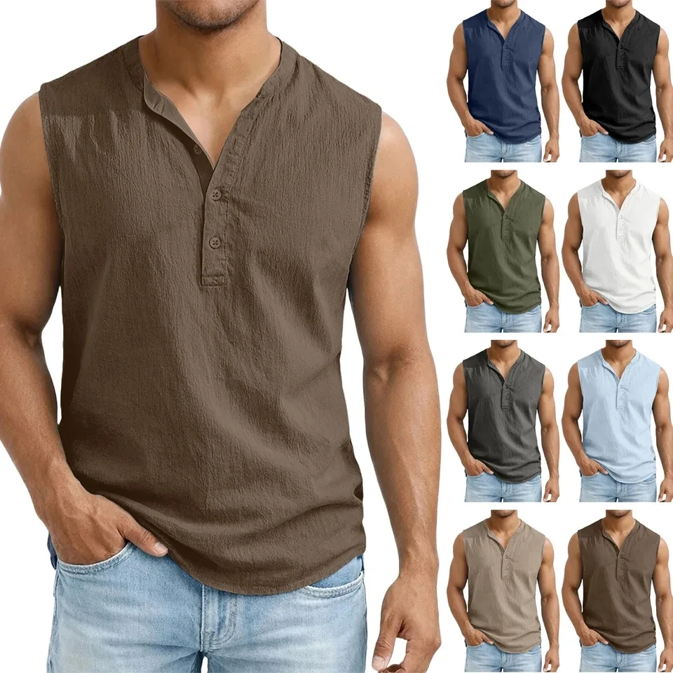 Men's Casual Tank Tops Summer Sleeveless Shirts Breathable Vest Solid Color Beach Top Waistcoat Male Fitness Shirt Mens Clothing
Men's Casual Tank Tops Summer Sleeveless Shirts Breathable Vest Solid Color Beach Top Waistcoat Male Fitness Shirt Mens Clothing