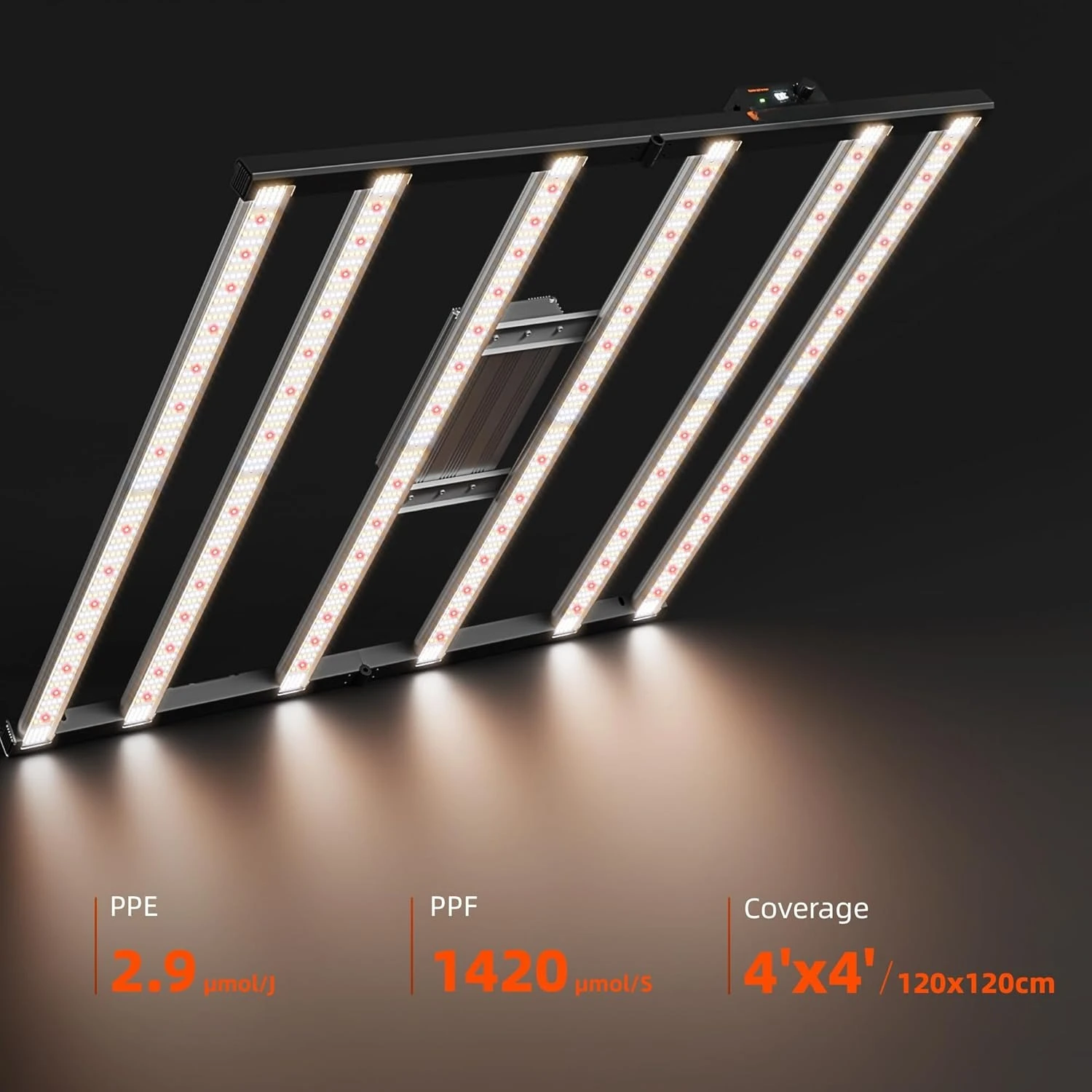 Светодиодный фитосветильник 4x4 Coverage-480W SE5000 с управлением через смарт-приложение, полностью регулируемый, с возможностью последовательного подключения, для выращивания растений в помещении
Светодиодный фитосветильник 4x4 Coverage-480W SE5000 с управлением через смарт-приложение, полностью регулируемый, с возможностью последовательного подключения, для выращивания растений в помещении