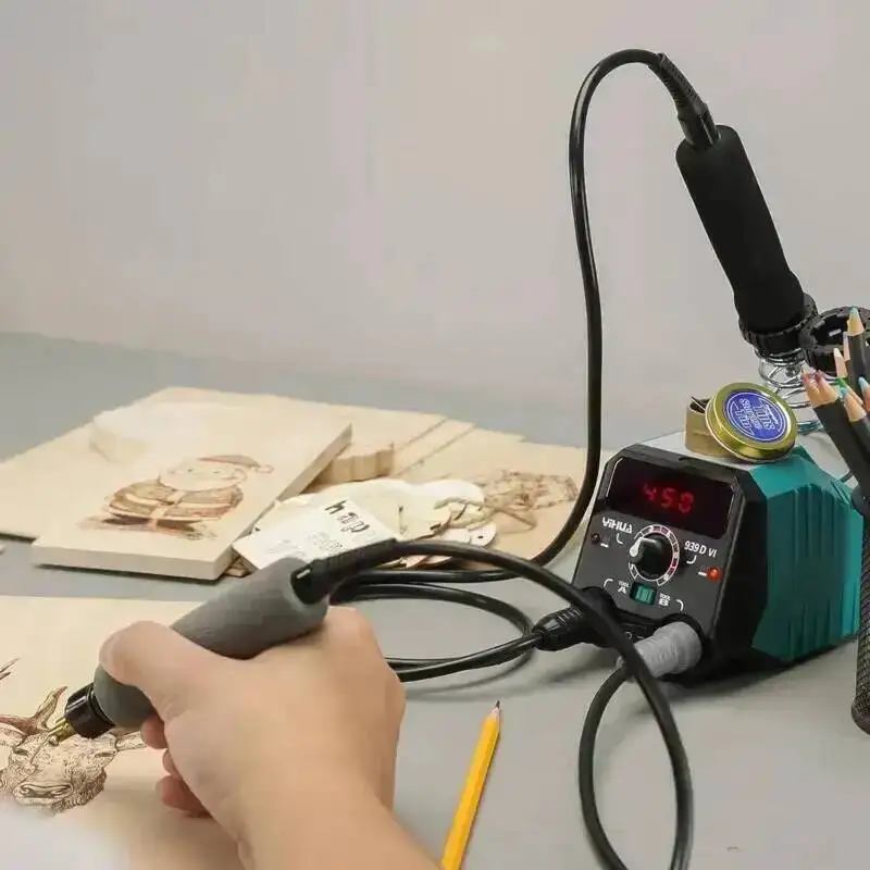 YIHUA 939D VI Smart Soldering Station with 250-750°C Temp Range Dual Pen Metal Coiled Holder 20 Welding Iron Tips for Electronic
YIHUA 939D VI Smart Soldering Station with 250-750°C Temp Range Dual Pen Metal Coiled Holder 20 Welding Iron Tips for Electronic