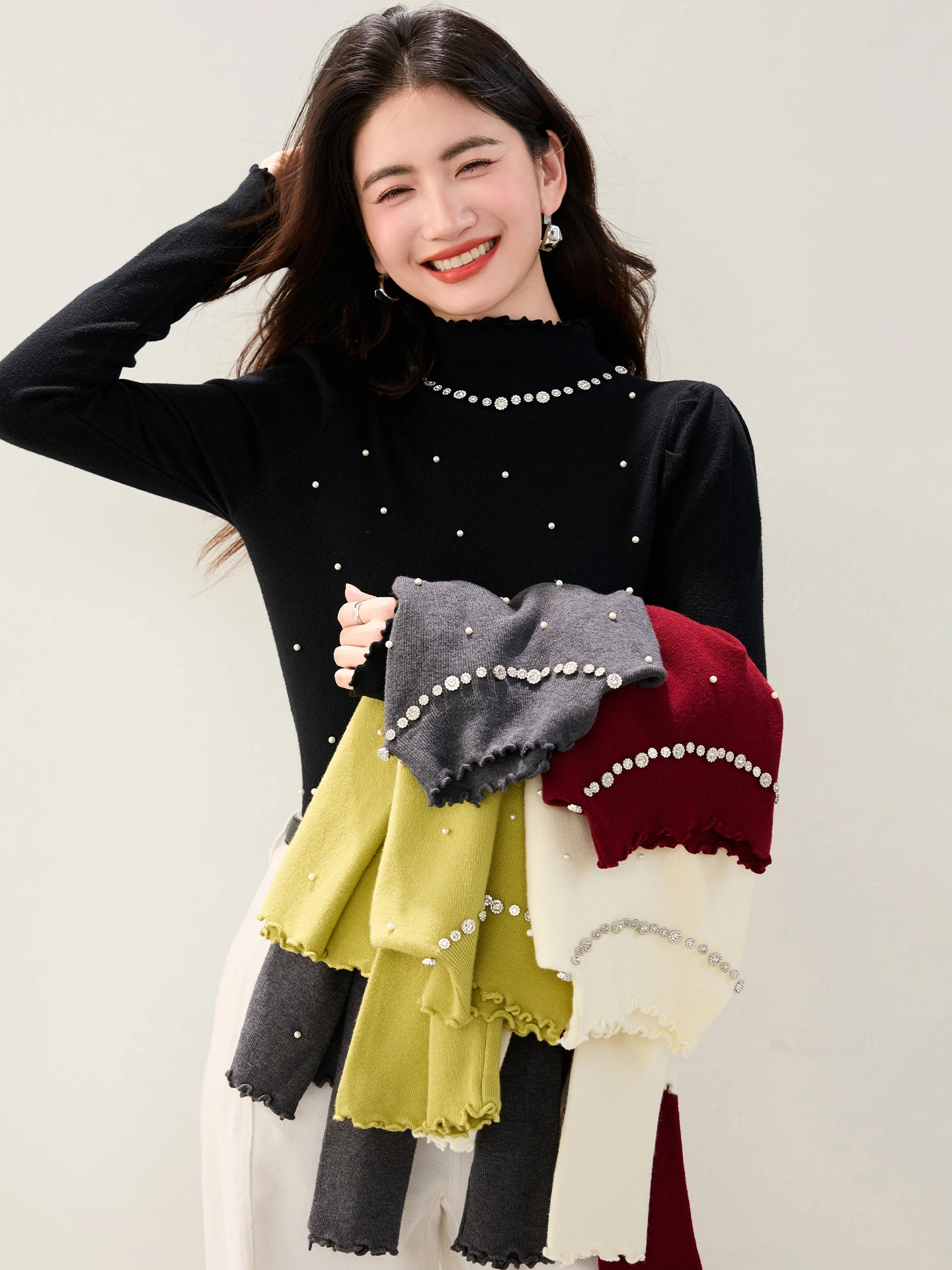 2025 Winter New Ear Edge Versatile Gentle Wind Long Sleeve Nail Bead Sweater Top
2025 Winter New Ear Edge Versatile Gentle Wind Long Sleeve Nail Bead Sweater Top