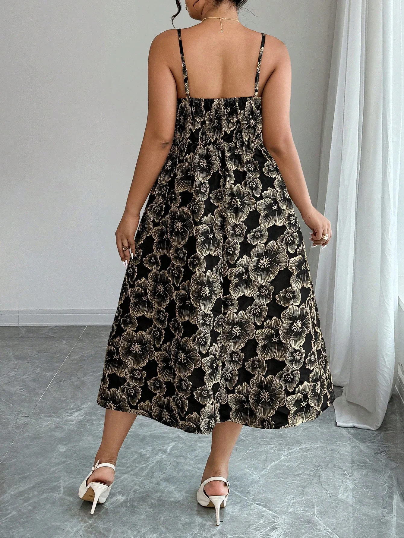 Plus Size Jacquard Elegant Spaghetti Strap Dress For Wedding Guest Autumn Winter
Plus Size Jacquard Elegant Spaghetti Strap Dress For Wedding Guest Autumn Winter