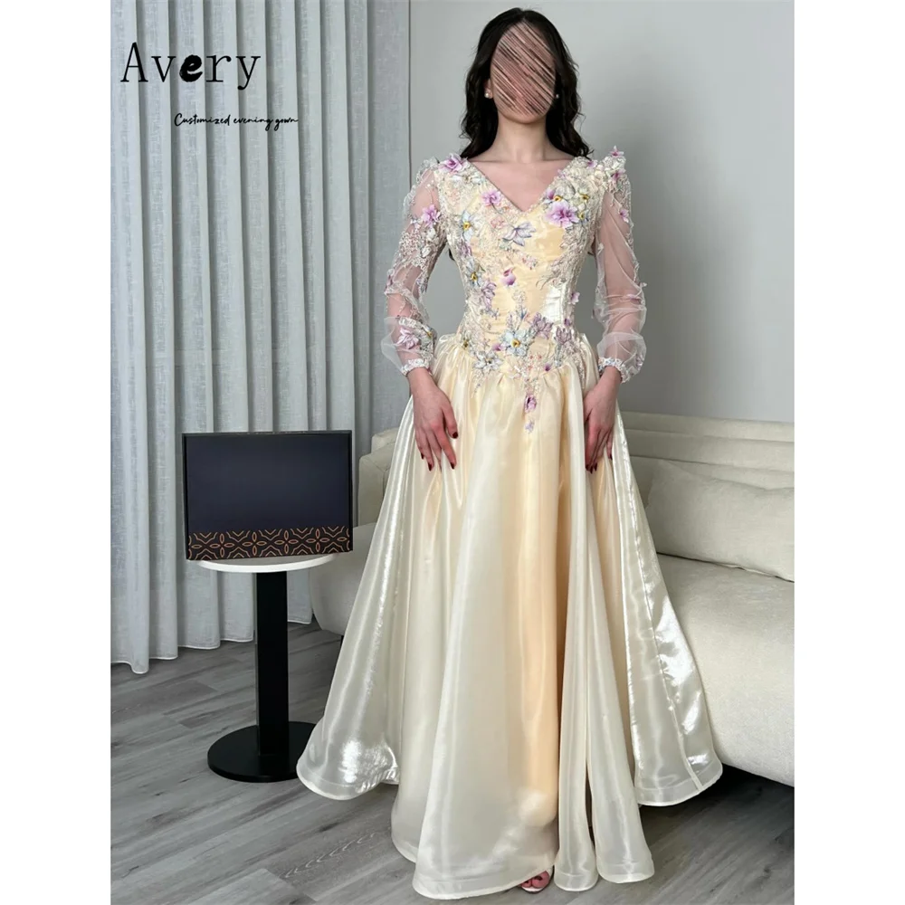 Avery Custom A-line V-neck Long Sleeves Flowers Evening Dresses Woman Elegant Long Party Dresses 2026 Woman Luxury Evening Dress
Avery Custom A-line V-neck Long Sleeves Flowers Evening Dresses Woman Elegant Long Party Dresses 2026 Woman Luxury Evening Dress