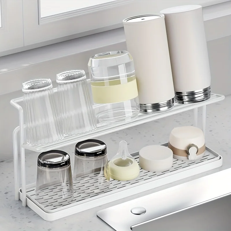 1pc Two-Tier Bottle Drying Rack Carbon Steel Wide Jug Storage Stand with Drainage Tray Kitchen Counter Organizer for Bottles
1pc Two-Tier Bottle Drying Rack Carbon Steel Wide Jug Storage Stand with Drainage Tray Kitchen Counter Organizer for Bottles