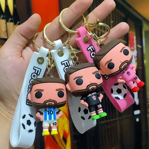 3D Messi Portachiavi Decorazione Ornamenti Action Figure Collection Modello Giocattolo per bambini Compleanno Calcio Regalo di Natale navidad