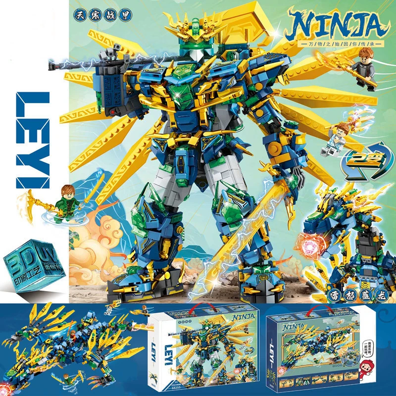 LEYI 68255 Ninja Mecha Building Blocks, 2005+PCS 2-in-1 Dragon Mecha Model, DIY Robot Toy Gift
LEYI 68255 Ninja Mecha Building Blocks, 2005+PCS 2-in-1 Dragon Mecha Model, DIY Robot Toy Gift