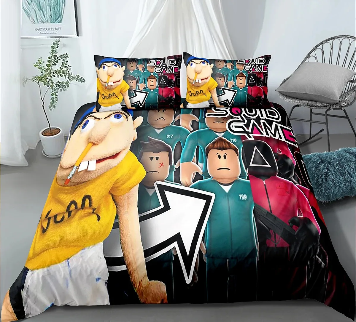 Indecor Cartoon Jeffy 3D Printed Duvet Case Pillowcase Bedding Set Twin Full Queen King Size for Kids Bedroom
Indecor Cartoon Jeffy 3D Printed Duvet Case Pillowcase Bedding Set Twin Full Queen King Size for Kids Bedroom