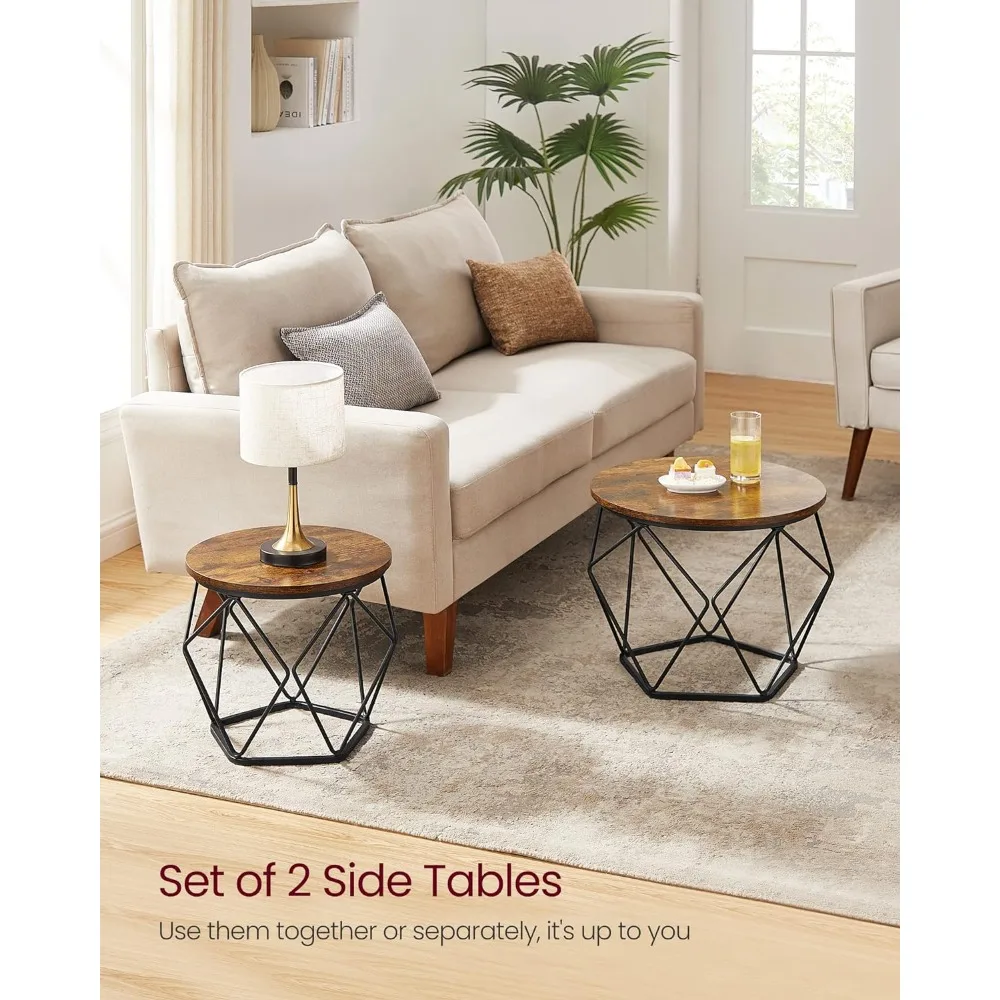Coffee Tables with Steel Frame Side End Table Set of 2, 19.7” X 15.7”, Round Coffee Table
Coffee Tables with Steel Frame Side End Table Set of 2, 19.7” X 15.7”, Round Coffee Table