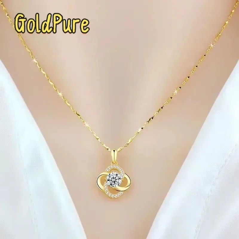 Goldpure Women Light Luxury 9999 24K Real Gold Moissanite Clavicle Chain Only Love Necklace Pendant Smart Love Necklacegift
Goldpure Women Light Luxury 9999 24K Real Gold Moissanite Clavicle Chain Only Love Necklace Pendant Smart Love Necklacegift