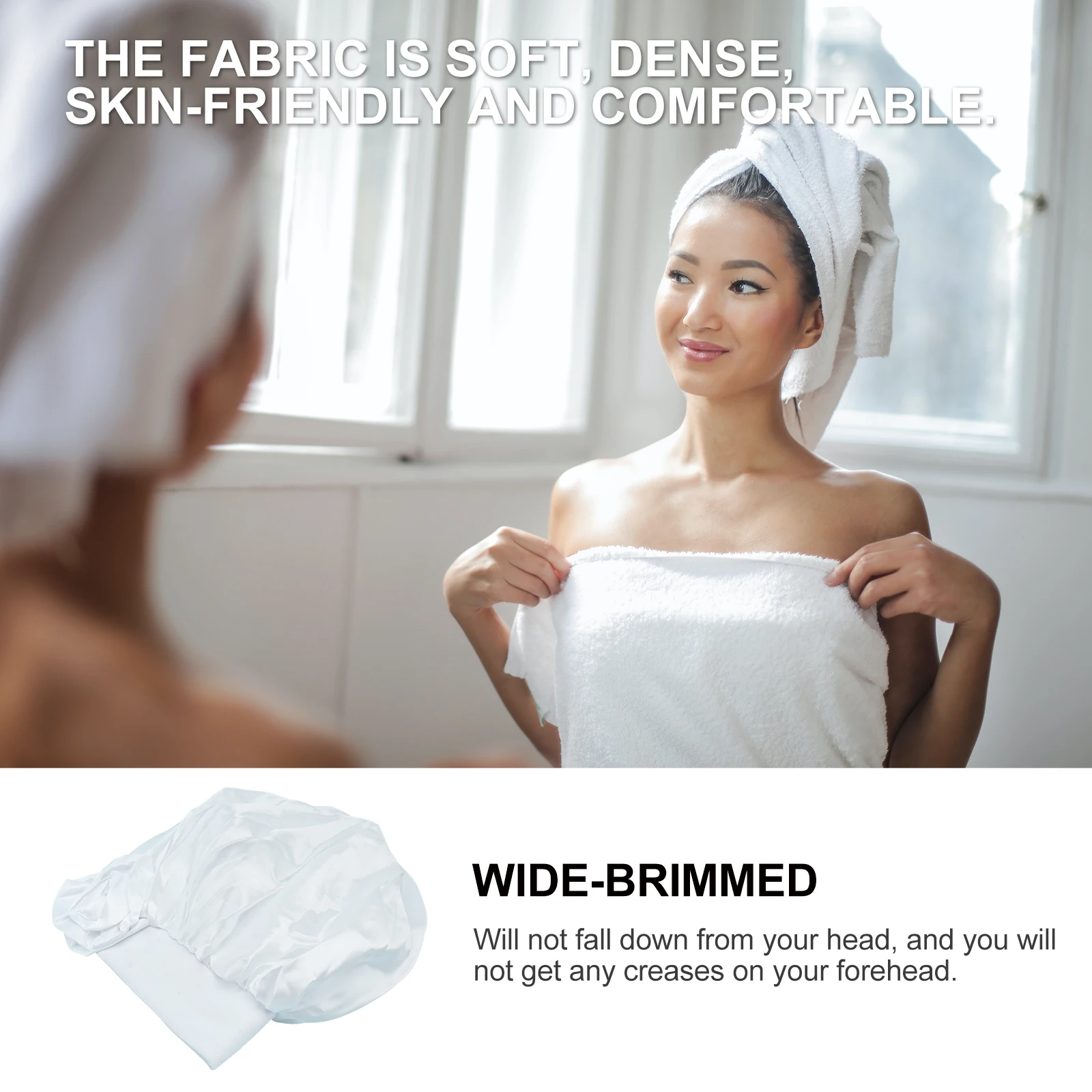 Satin Hair Care Bonnet Anti Crease Forehead Comfortable Soft Bright Premium Durable Women Bathing Cap Home Supplies
Satin Hair Care Bonnet Anti Crease Forehead Comfortable Soft Bright Premium Durable Women Bathing Cap Home Supplies