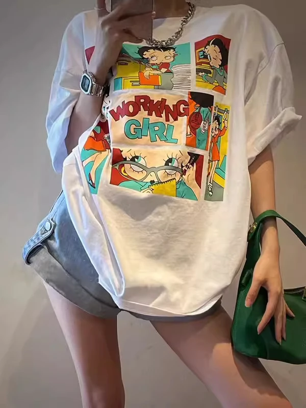 plus Size 300 Pounds American Retro Short Sleeve T-Shirt Women Summer Loose Versatile Oversize Half Sleeve Top round Neck Cotton
plus Size 300 Pounds American Retro Short Sleeve T-Shirt Women Summer Loose Versatile Oversize Half Sleeve Top round Neck Cotton