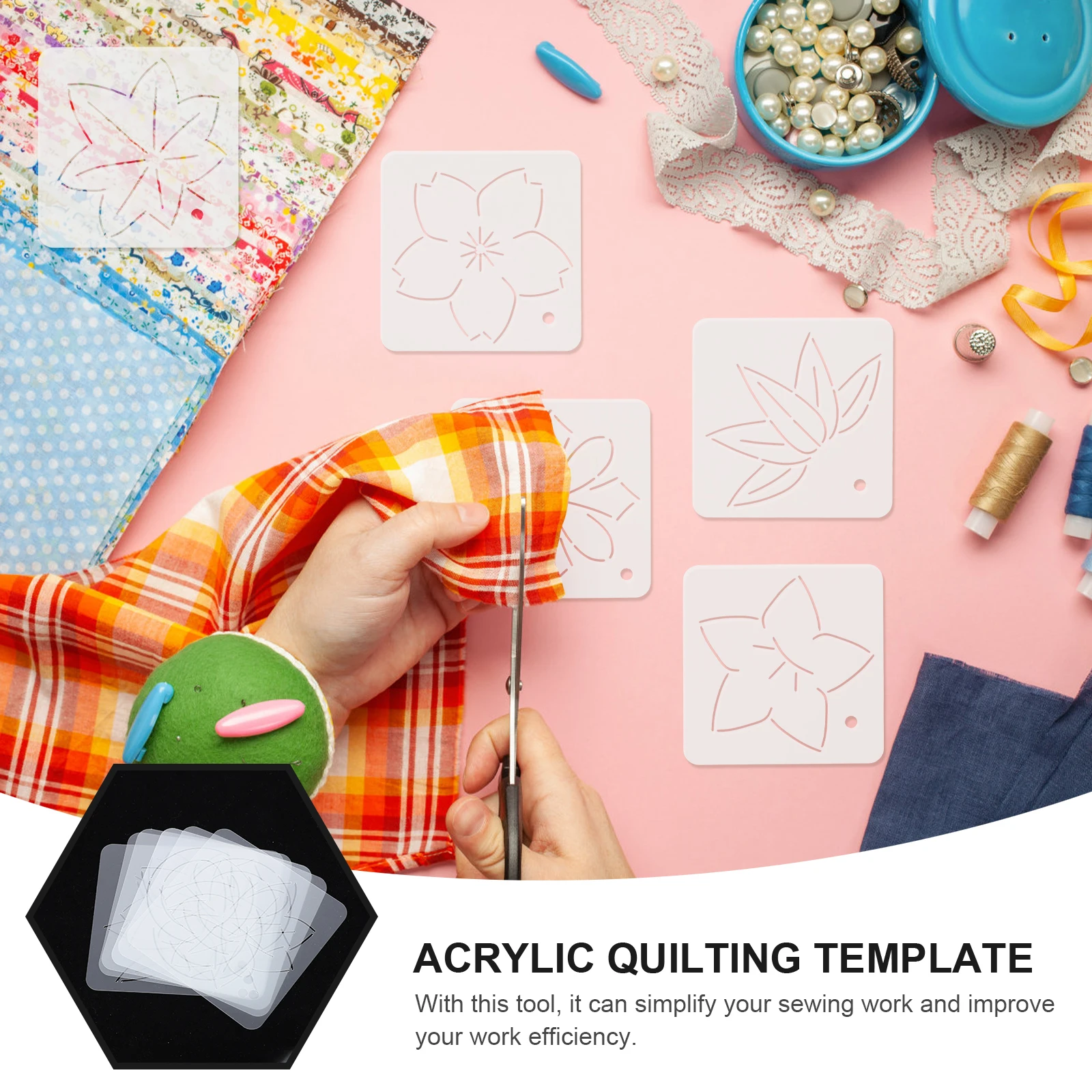 6 Pcs Quilting Tracing Board Templates DIY Patchwork Sewing Tool Ruler Stencils Acrylic Practical Efficient Craft
6 Pcs Quilting Tracing Board Templates DIY Patchwork Sewing Tool Ruler Stencils Acrylic Practical Efficient Craft