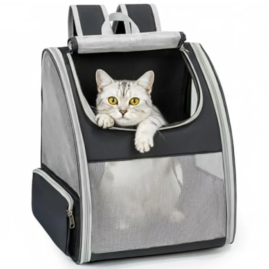 Cat Backpack Carrier for Small Dogs and Cats Fit Up to 15 Lbs, Small Dog Backpack, Foldable with 3-Side Mesh Windows, Pet Carri
Cat Backpack Carrier for Small Dogs and Cats Fit Up to 15 Lbs, Small Dog Backpack, Foldable with 3-Side Mesh Windows, Pet Carri