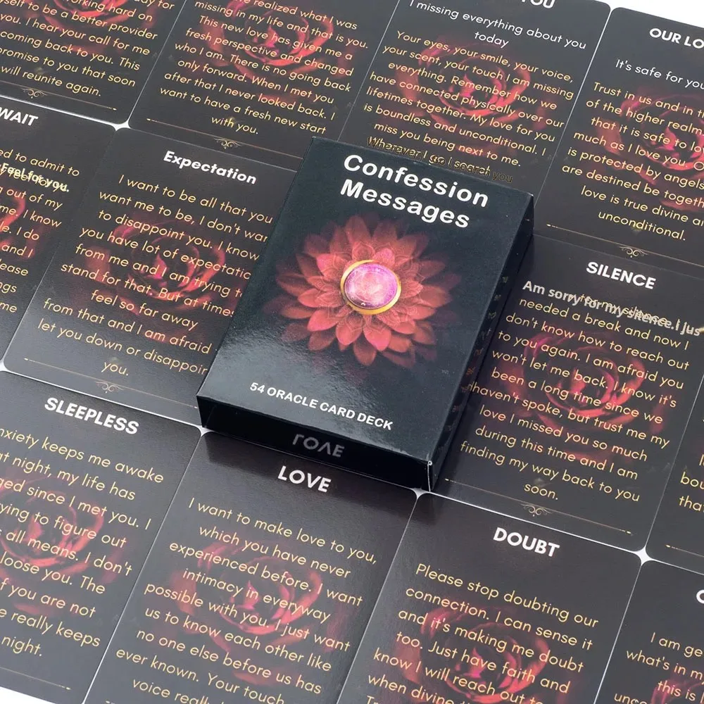 54 Oracle Card Deck for Confession Messages Love Message Prophecy Keywords Divination Board Game 10.3*7.3cm
54 Oracle Card Deck for Confession Messages Love Message Prophecy Keywords Divination Board Game 10.3*7.3cm