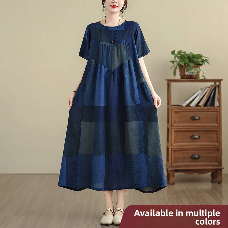 Новая летняя женская свободная платье-трапеция из хлопка и льна с принтом, круглым вырезом, коротким рукавом, высокой талией, больших размеров, с эффектом похудения
Новая летняя женская свободная платье-трапеция из хлопка и льна с принтом, круглым вырезом, коротким рукавом, высокой талией, больших размеров, с эффектом похудения