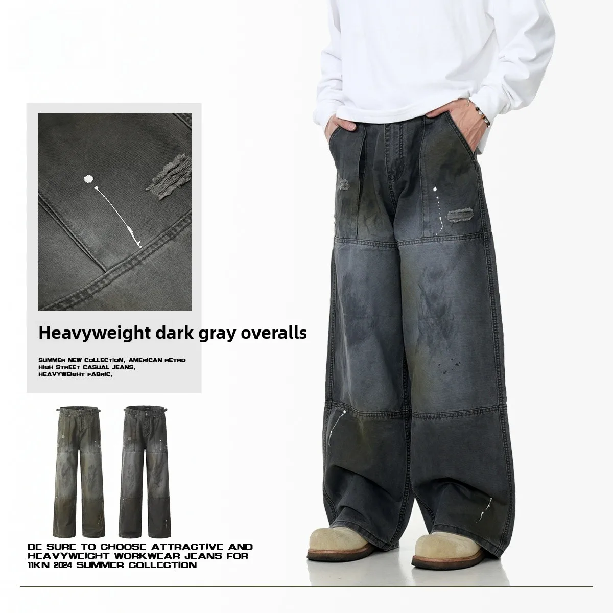 American Sle Retro Heavy Du Deconstructed Design Deep ey Workwear Jeans Trendy Loose Straight Leg Pants Casual Ci S...
American Sle Retro Heavy Du Deconstructed Design Deep ey Workwear Jeans Trendy Loose Straight Leg Pants Casual Ci S...