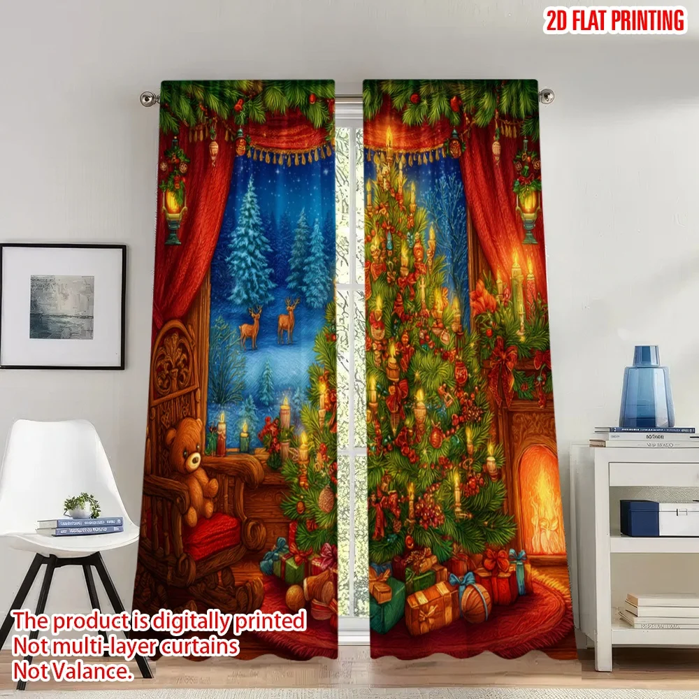 2pcs 2D flat printing Merry Christmas Curtains Cozy Christmas Bear Fireplace Digital Printed Polyester Drapes Festive Wall Decor
2pcs 2D flat printing Merry Christmas Curtains Cozy Christmas Bear Fireplace Digital Printed Polyester Drapes Festive Wall Decor