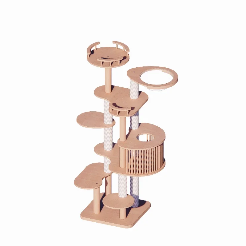 Cat tree in large natural simple cat nest pure solid wood cat climbing frame
Cat tree in large natural simple cat nest pure solid wood cat climbing frame