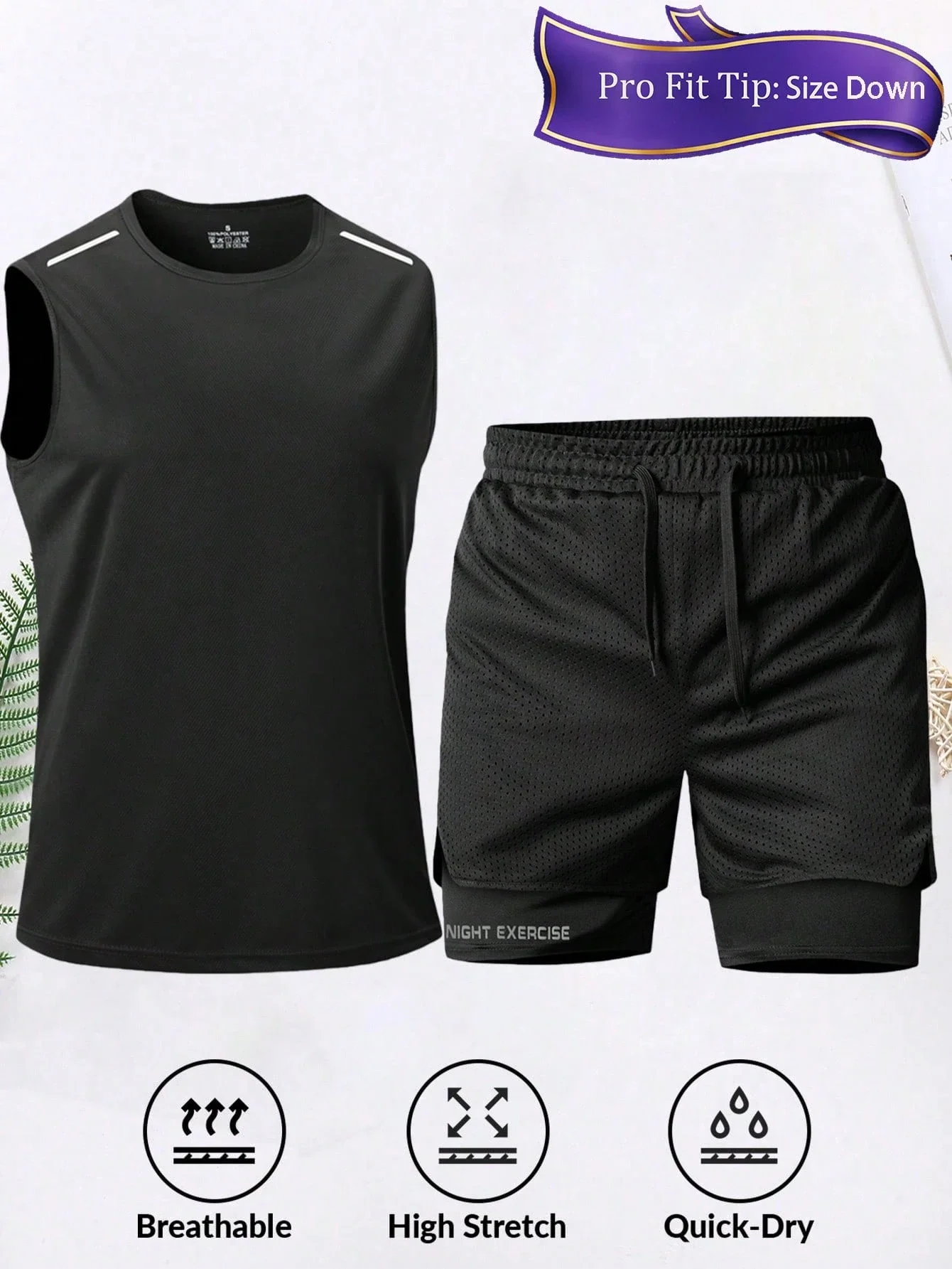 Men's 2-Piece Sportswear Set Tank Top And Shorts Quick-Dry Breathable Fitness Activewear
Men's 2-Piece Sportswear Set Tank Top And Shorts Quick-Dry Breathable Fitness Activewear