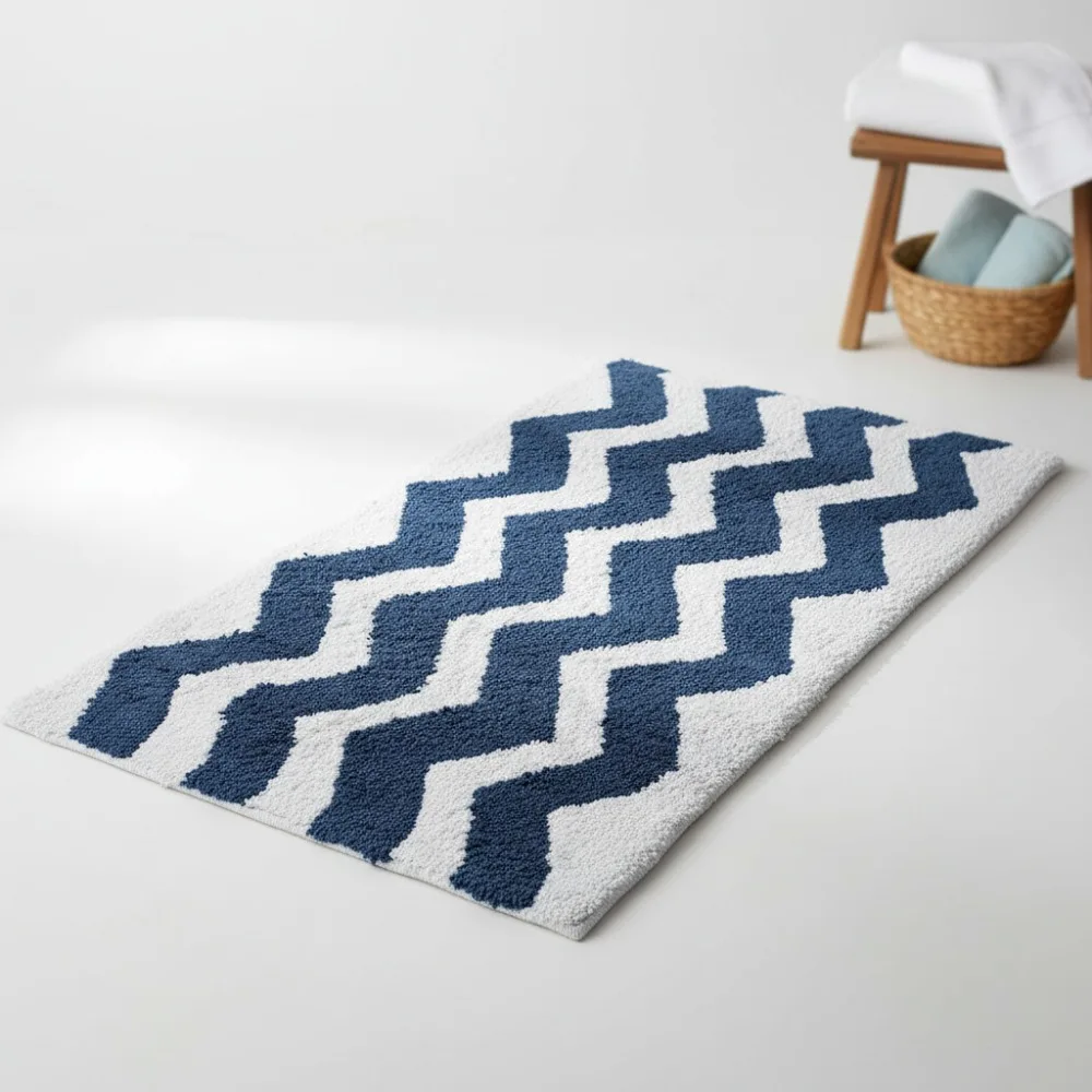 Luxury Nautical Blue Cotton Bath Mat Set, Soft & Absorbent, Machine Washable, Perfect for Spa Bathrooms (1'9" x 2'10")
Luxury Nautical Blue Cotton Bath Mat Set, Soft & Absorbent, Machine Washable, Perfect for Spa Bathrooms (1'9" x 2'10")