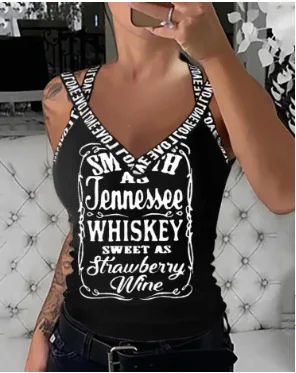 Tank Top Woman Summer 2024 Streetwear Letter Printed Short Slim Fitting V-Neck Shoulder Strap Without Sleeves Top for Female
Tank Top Woman Summer 2024 Streetwear Letter Printed Short Slim Fitting V-Neck Shoulder Strap Without Sleeves Top for Female