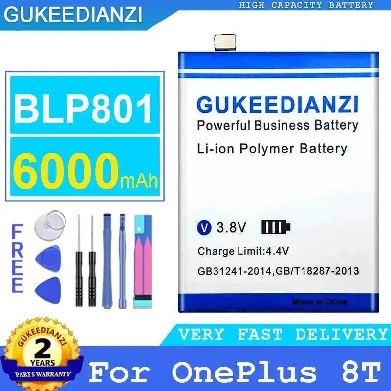 Аккумулятор для мобильного телефона OnePlus 8T, 6000 мАч, BLP801, премиум-класса, на замену
Аккумулятор для мобильного телефона OnePlus 8T, 6000 мАч, BLP801, премиум-класса, на замену