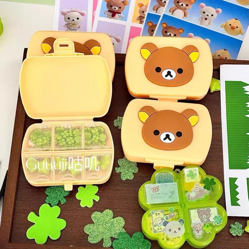 Kawaii Rilakkuma Storage Box Cute Drugs Separate Portable Storage Box Creative Desktop Ornaments Jewelry Box Supplies Decorate
Kawaii Rilakkuma Storage Box Cute Drugs Separate Portable Storage Box Creative Desktop Ornaments Jewelry Box Supplies Decorate