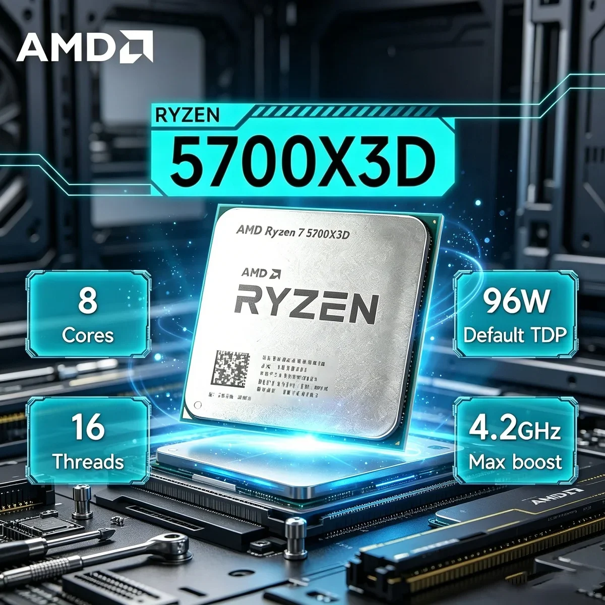 AMD Ryzen 7 5700X3D DDR4 Ryzen 5000 Series Processor Bulk CPU 8-Cores 16 AM4 CPU 105W for X570 B550
AMD Ryzen 7 5700X3D DDR4 Ryzen 5000 Series Processor Bulk CPU 8-Cores 16 AM4 CPU 105W for X570 B550