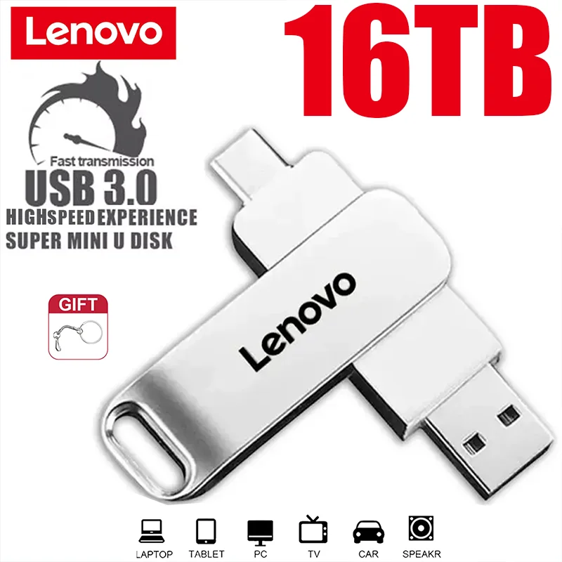 Lenovo 16TB 3.0 USB-накопитель Металлический высокоскоростной флэш-накопитель 2 ТБ 128 ГБ Водонепроницаемый USB-накопитель Type-C для компьютерных устройств
Lenovo 16TB 3.0 USB-накопитель Металлический высокоскоростной флэш-накопитель 2 ТБ 128 ГБ Водонепроницаемый USB-накопитель Type-C для компьютерных устройств