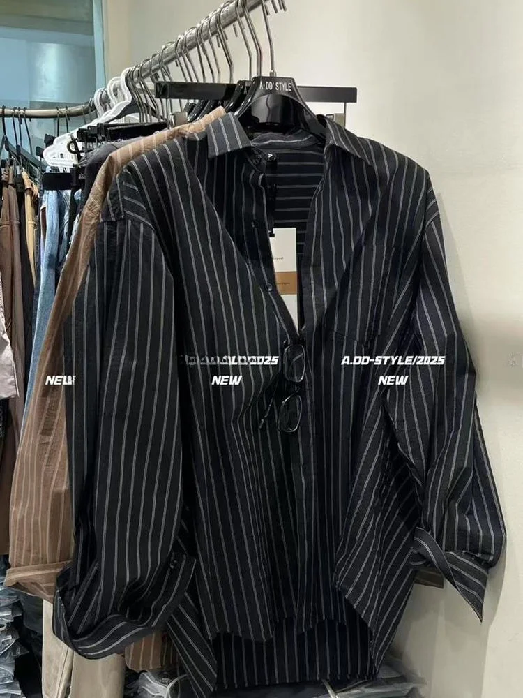 Свободная полосатая повседневная универсальная верхняя одежда Irt Dongda Gate Lazy Sle для женщин, осень 2021, длинный воротник на пуговицах Све...
Свободная полосатая повседневная универсальная верхняя одежда Irt Dongda Gate Lazy Sle для женщин, осень 2021, длинный воротник на пуговицах Све...