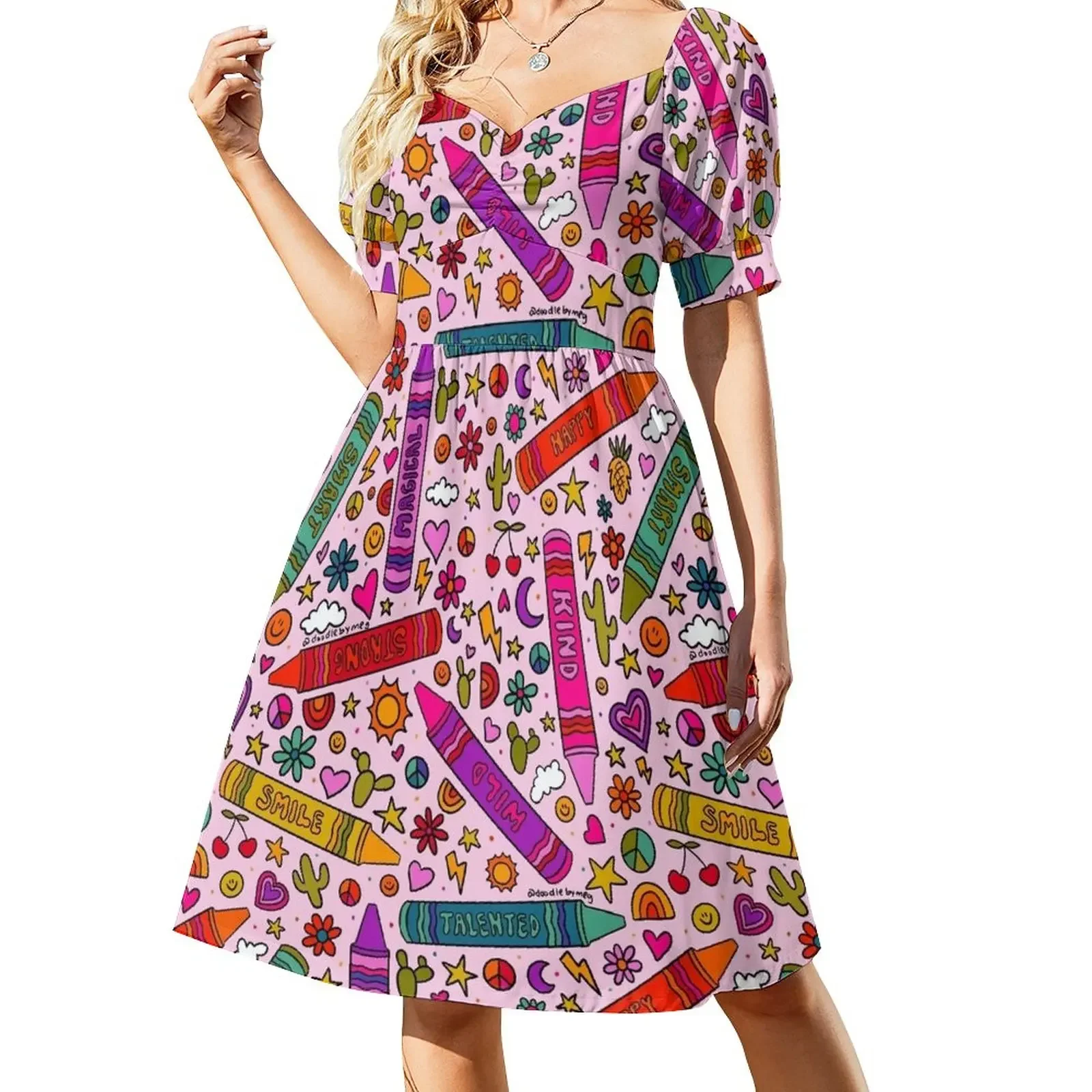Crayon Print Short-Sleeved Dress Party dresses for women dress summer 2025 women Dresses gala
Crayon Print Short-Sleeved Dress Party dresses for women dress summer 2025 women Dresses gala
