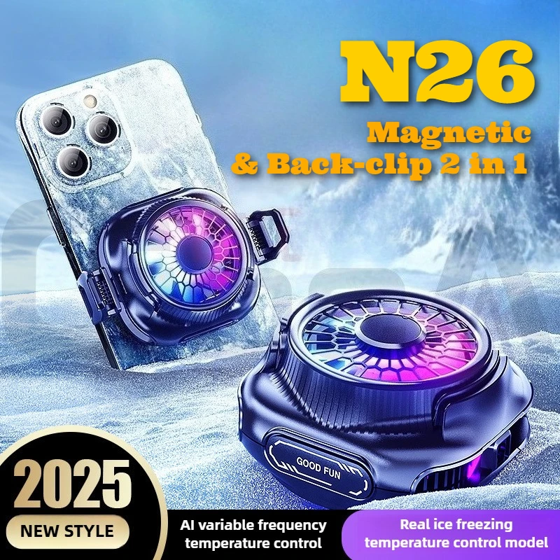 2025 NEW N26 Mobile Phone Magnetic Semiconductor Cooling Radiator 3 Gears Ice Refrigerator Back-clip Universal PUBG Game Cooler
2025 NEW N26 Mobile Phone Magnetic Semiconductor Cooling Radiator 3 Gears Ice Refrigerator Back-clip Universal PUBG Game Cooler