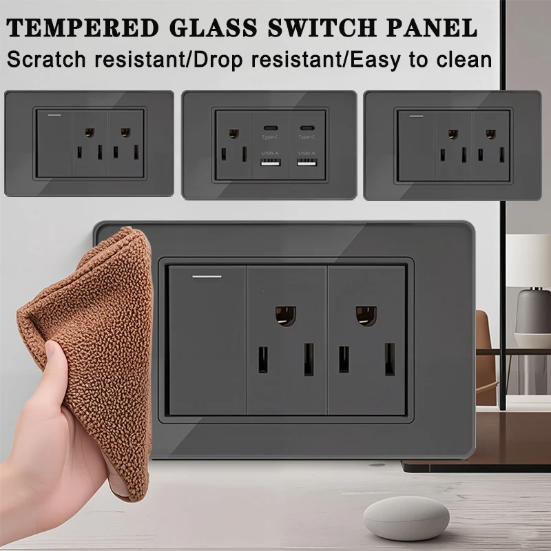 American Thai Standard 118*75mm USB Type-C 20W Fast Charging Power Outlet Smart 3A Socket Wall Light Switch Office Home Use 110V
American Thai Standard 118*75mm USB Type-C 20W Fast Charging Power Outlet Smart 3A Socket Wall Light Switch Office Home Use 110V