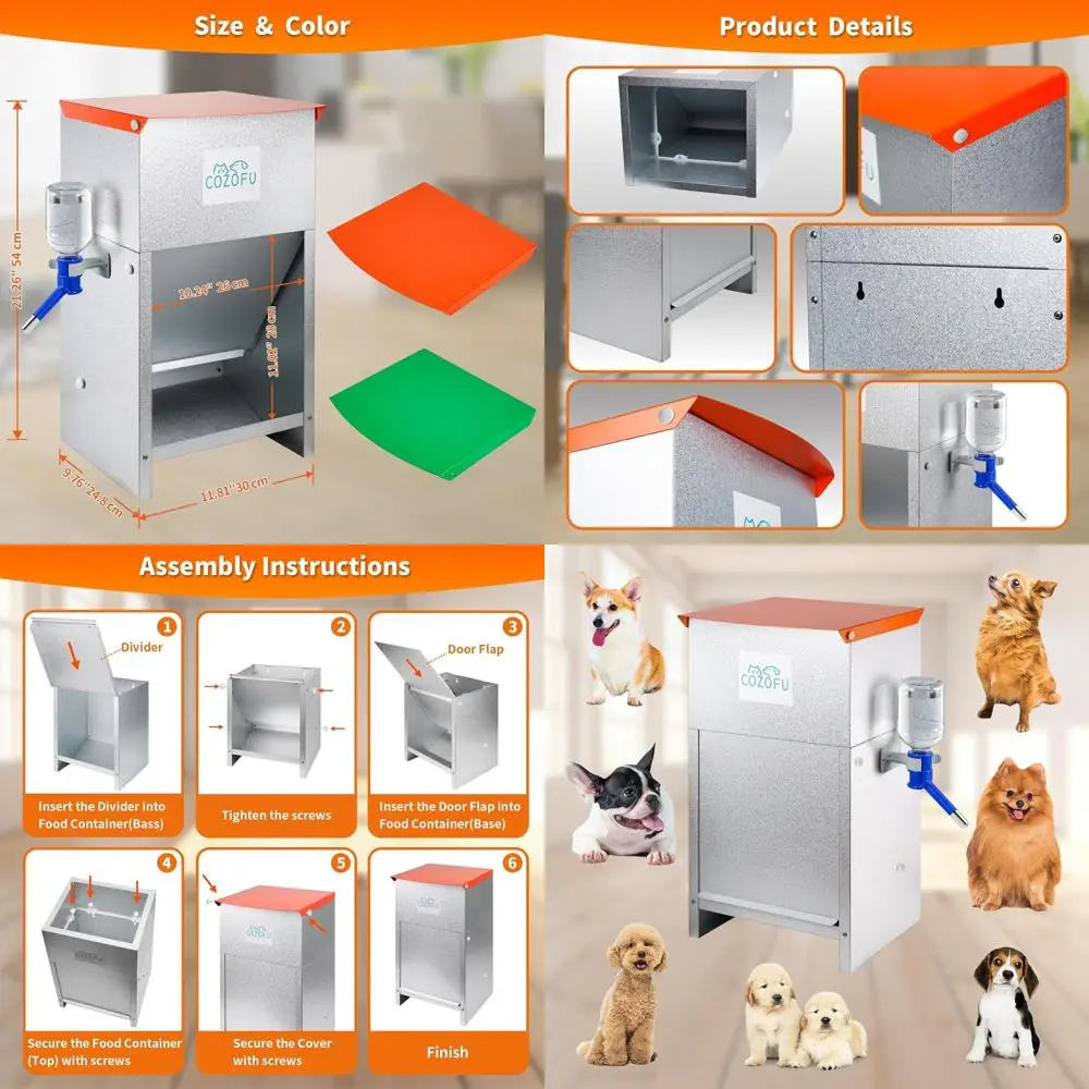 Прочная оцинкованная стальная кормушка для собак с поилкой - для использования в помещении/на улице, дозатор корма на 25 фунтов для собак всех размеров
Прочная оцинкованная стальная кормушка для собак с поилкой - для использования в помещении/на улице, дозатор корма на 25 фунтов для собак всех размеров