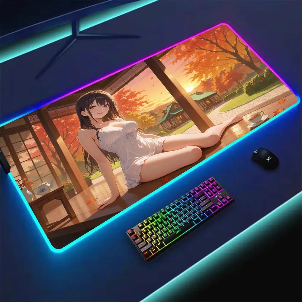 RGB Mouse pad Girl in the sexy dress LED glow gaming mat rubber anti-slip Desk Mat gamer pc accessories Gaming keypad mousepad
RGB Mouse pad Girl in the sexy dress LED glow gaming mat rubber anti-slip Desk Mat gamer pc accessories Gaming keypad mousepad